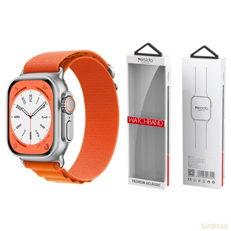 Yesido WB24 Pasek Sportowy Apple Watch Loop 42/44/45 ORANGE/POMARAŃCZOWY