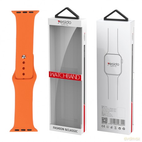 Yesido WB44 Silikonowy Pasek do Apple Watch L 38/40/41 (97+132) #10 ORANGE