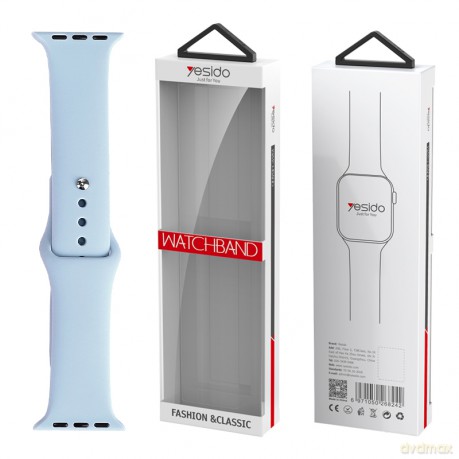 Yesido WB44 Silikonowy Pasek do Apple Watch S 42/44/45 (97+118) #65 BŁĘKITNY