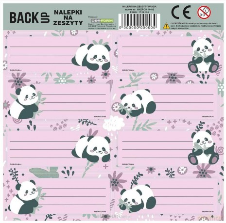 Nalepki na zeszyt Panda 11 (25szt)