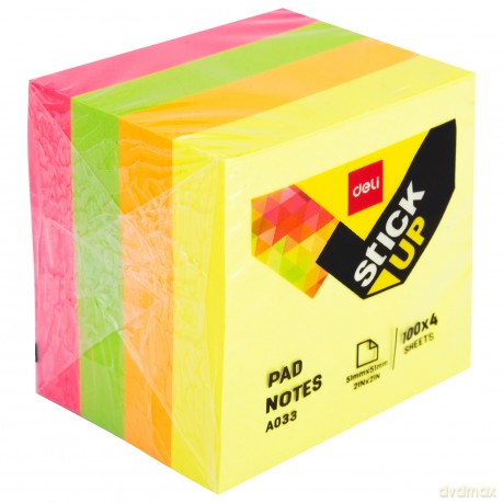 Notes samoprzylepny 51x51mm 400 kartek mix kolorów