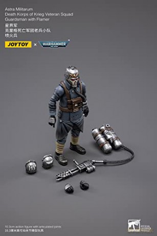 Warhammer 40k Action Figure 1/18 Death Korps of Krieg Veteran Squad Guardsman with Flamer 10 cm
