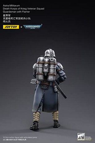 Warhammer 40k Action Figure 1/18 Death Korps of Krieg Veteran Squad Guardsman with Flamer 10 cm