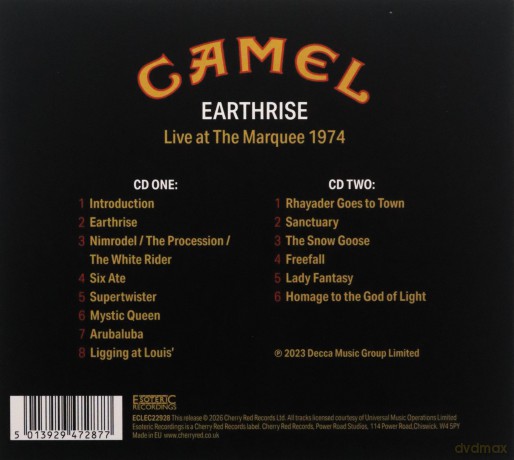 Camel: Earthrise - Live At The Marque 1974 (Cherry Red) [CD]