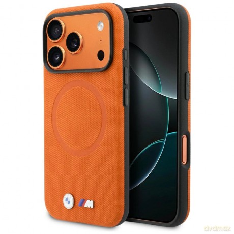 Etui BMW M FW Metal Logo MagSafe na iPhone 17 Pro Max - pomarańczowe
