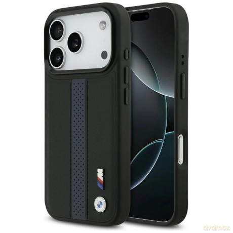 Etui BMW M Perforated Stripe Logo MagSafe na iPhone 17 Pro - niebieskie