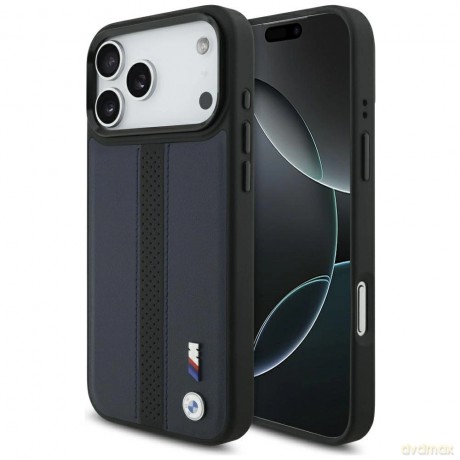 Etui BMW M Perforated Stripe Logo MagSafe na iPhone 17 Pro Max - granatowe