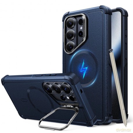 Etui ESR Cyber Tough Kickstand MagSafe na Samsung Galaxy S26 Ultra - granatowe