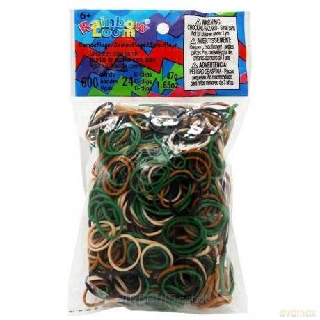 Gumki Rainbow Loom w kolorze moro - kamuflaż