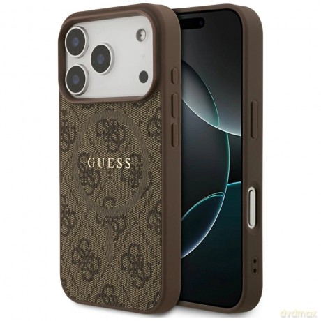 Etui Guess 4G Ring Classic Logo MagSafe na iPhone 17 Pro - brązowe