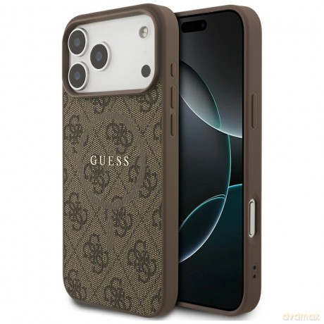 Etui Guess 4G Ring Classic Logo MagSafe na iPhone 17 Pro Max - brązowe