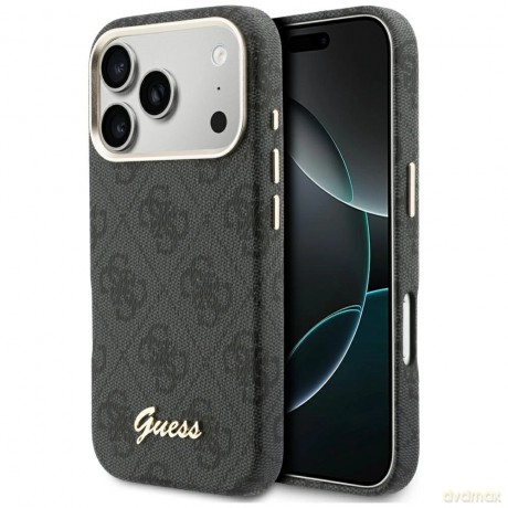 Etui Guess 4G Script MagSafe na iPhone 17 Pro Max - czarne