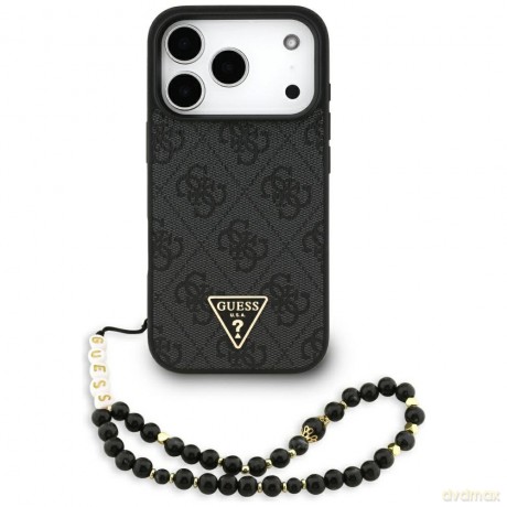 Etui Guess 4G Strap Triangle Logo MagSafe na iPhone 17 Pro - czarne