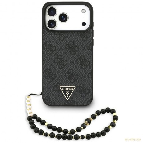 Etui Guess 4G Strap Triangle Logo MagSafe na iPhone 17 Pro Max - czarne