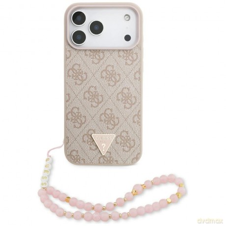 Etui Guess 4G Strap Triangle Logo MagSafe na iPhone 17 Pro Max - różowe