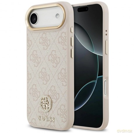 Etui Guess 4G Strass Logo MagSafe na iPhone Air - różowe