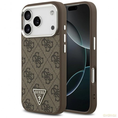 Etui Guess 4G Triangle Logo MagSafe na iPhone 17 Pro - brązowe