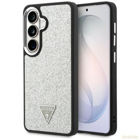 Etui Guess Fixed Glitter Triangle MagSafe na Samsung Galaxy S26 - srebrne