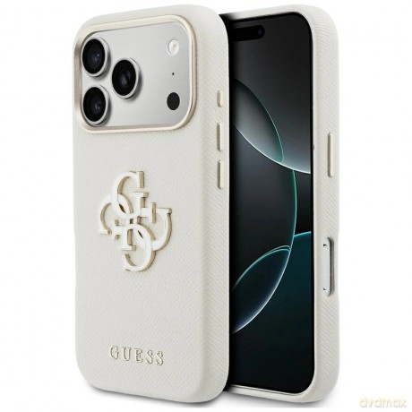Etui Guess FW Resin Logo na iPhone 17 Pro Max - beżowe
