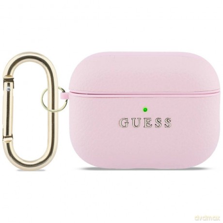 Etui Guess Grained Classic Logo na AirPods Pro 3 - różowe