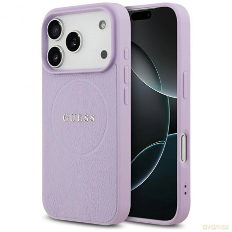 Etui Guess Grained Ring MagSafe do iPhone 17 Pro - fioletowe