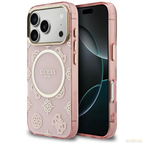 Etui Guess IML Peony Dot MagSafe na iPhone 17 Pro - różowe