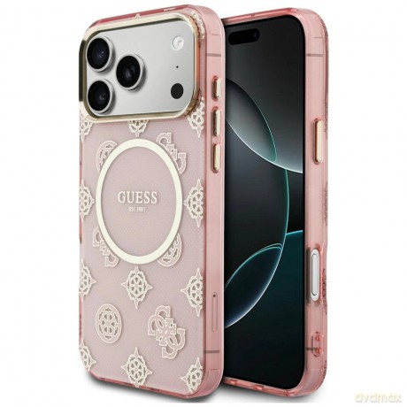 Etui Guess IML Peony Dot MagSafe na iPhone 17 Pro Max - różowe