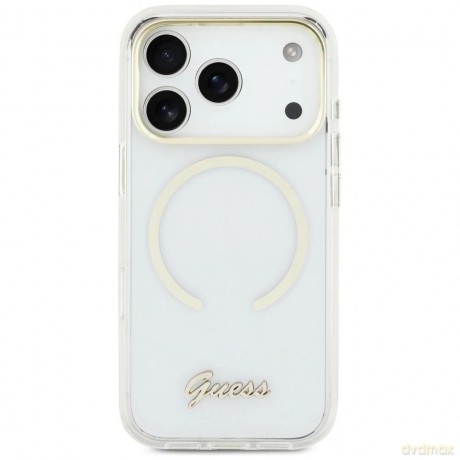 Etui Guess IML Script Metal MagSafe na iPhone Air - przezroczyste