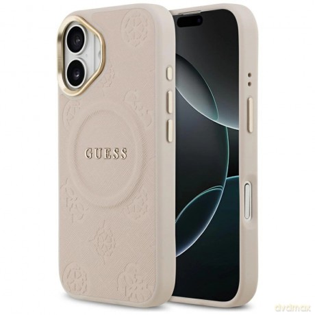 Etui Guess Peony Hot Stamp MagSafe na iPhone 17 - różowe