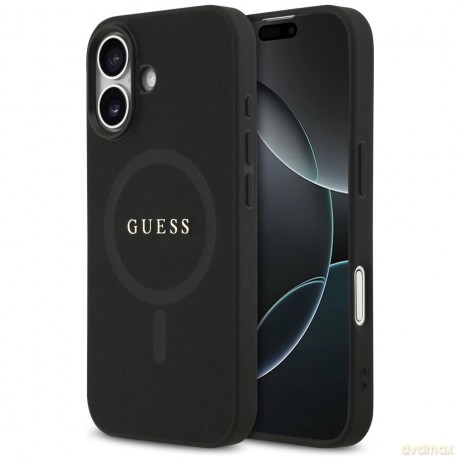 Etui Guess Saffiano Classic Logo MagSafe na iPhone 17 - czarne