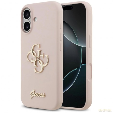 Etui Guess Silicone Big 4G Script na iPhone 17 - różowe