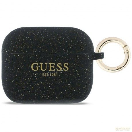 Etui Guess Silicone Glitter Ring na AirPods Pro 3 - czarne