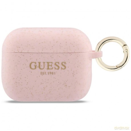 Etui Guess Silicone Glitter Ring na AirPods Pro 3 - różowe