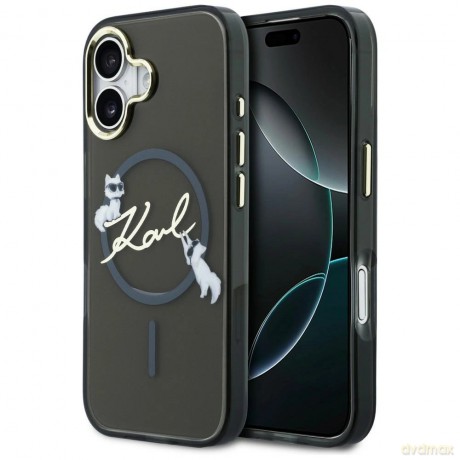 Etui Karl Lagerfeld IML Choupettes Karl Script Logo MagSafe na iPhone 17 - czarne