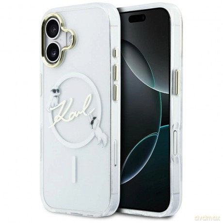 Etui Karl Lagerfeld IML Choupettes Karl Script Logo MagSafe na iPhone 17 - przezroczyste