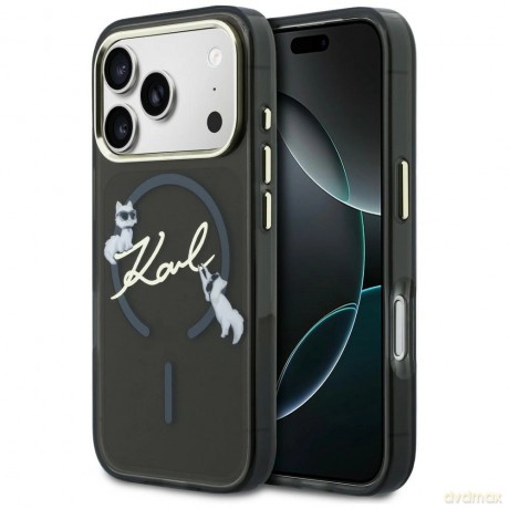 Etui Karl Lagerfeld IML Choupettes Karl Script Logo MagSafe na iPhone 17 Pro - czarne