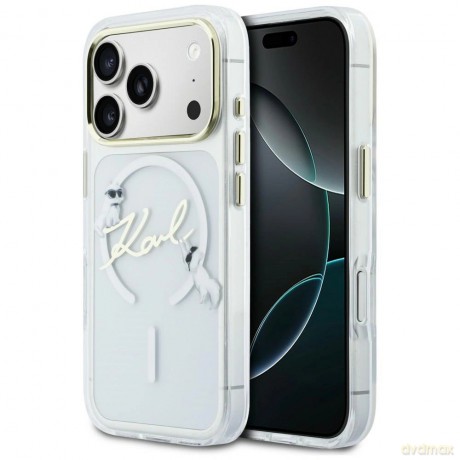 Etui Karl Lagerfeld IML Choupettes Karl Script Logo MagSafe na iPhone 17 Pro Max - przezroczyste