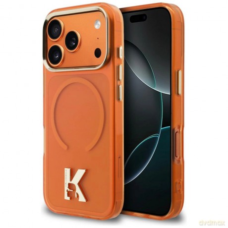 Etui Karl Lagerfeld IML K Head Logo MagSafe na iPhone 17 Pro Max - pomarańczowe