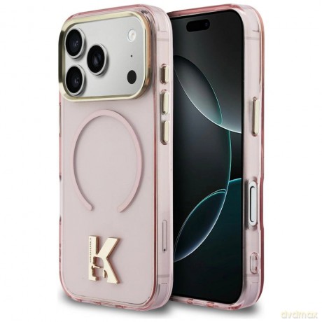 Etui Karl Lagerfeld IML K Head Logo MagSafe na iPhone 17 Pro Max - różowe
