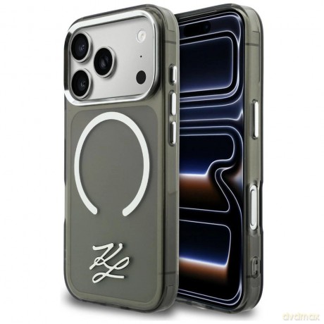 Etui Karl Lagerfeld IML KL Script Logo MagSafe na iPhone 17 Pro Max - czarne