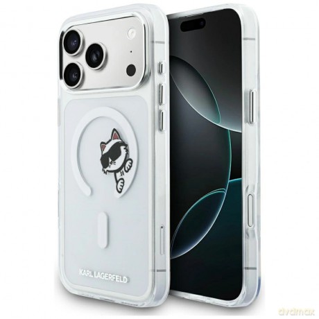 Etui Karl Lagerfeld IML Peekaboo MagSafe na iPhone 17 Pro Max - przezroczyste