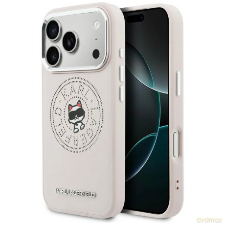 Etui Karl Lagerfeld Point & Choupette Sketch MagSafe na iPhone 17 Pro - różowe