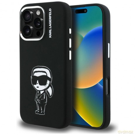 Etui Karl Lagerfeld Silicone Karl Sketch MagSafe na iPhone 16 Pro Max - czarne