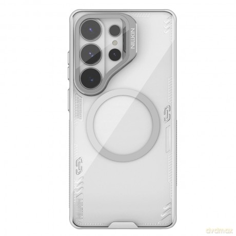 Etui Nillkin Iceblade Prop Magnetic z osłoną aparatu i podstawką kompatybilne z MagSafe na Samsung Galaxy S26 Ultra - przezroczysto-szare