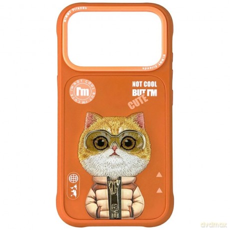Etui Nimmy Cool&Cute 2.0 Cat na iPhone 17 Pro - pomarańczowe