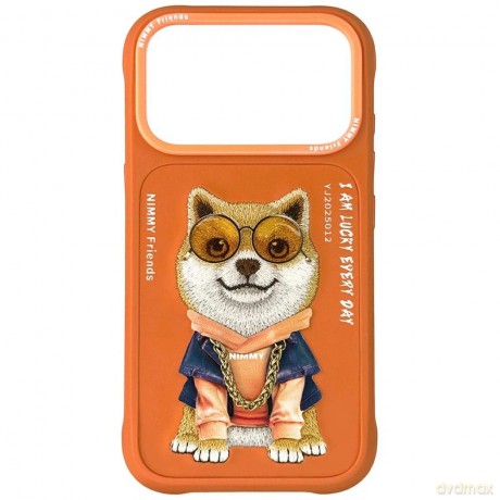 Etui Nimmy Glasses Cool Dog na iPhone 17 Pro - pomarańczowe