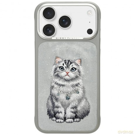 Etui Nimmy Lucky Fashion Cat MagSafe na iPhone 17 Pro - szare