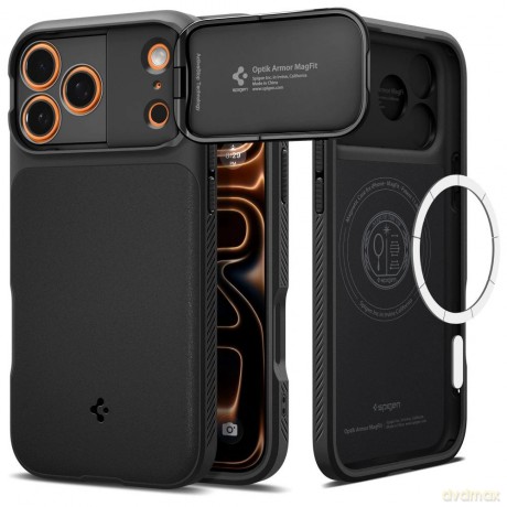 Etui Spigen Optik Armor MagSafe na iPhone 17 Pro Max - czarne