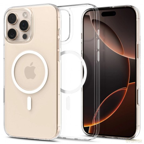 Etui Spigen Thin Fit MagSafe na iPhone 16 Pro - przezroczysto-białe