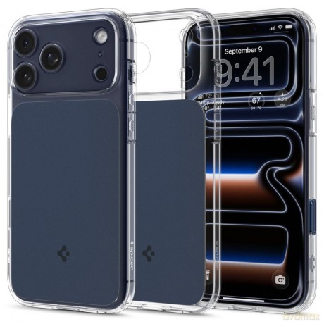 Etui Spigen Thin Fit MagSafe na iPhone 17 Pro - przezroczysto-granatowe